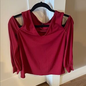 Express Red Cold Shoulder Blouse